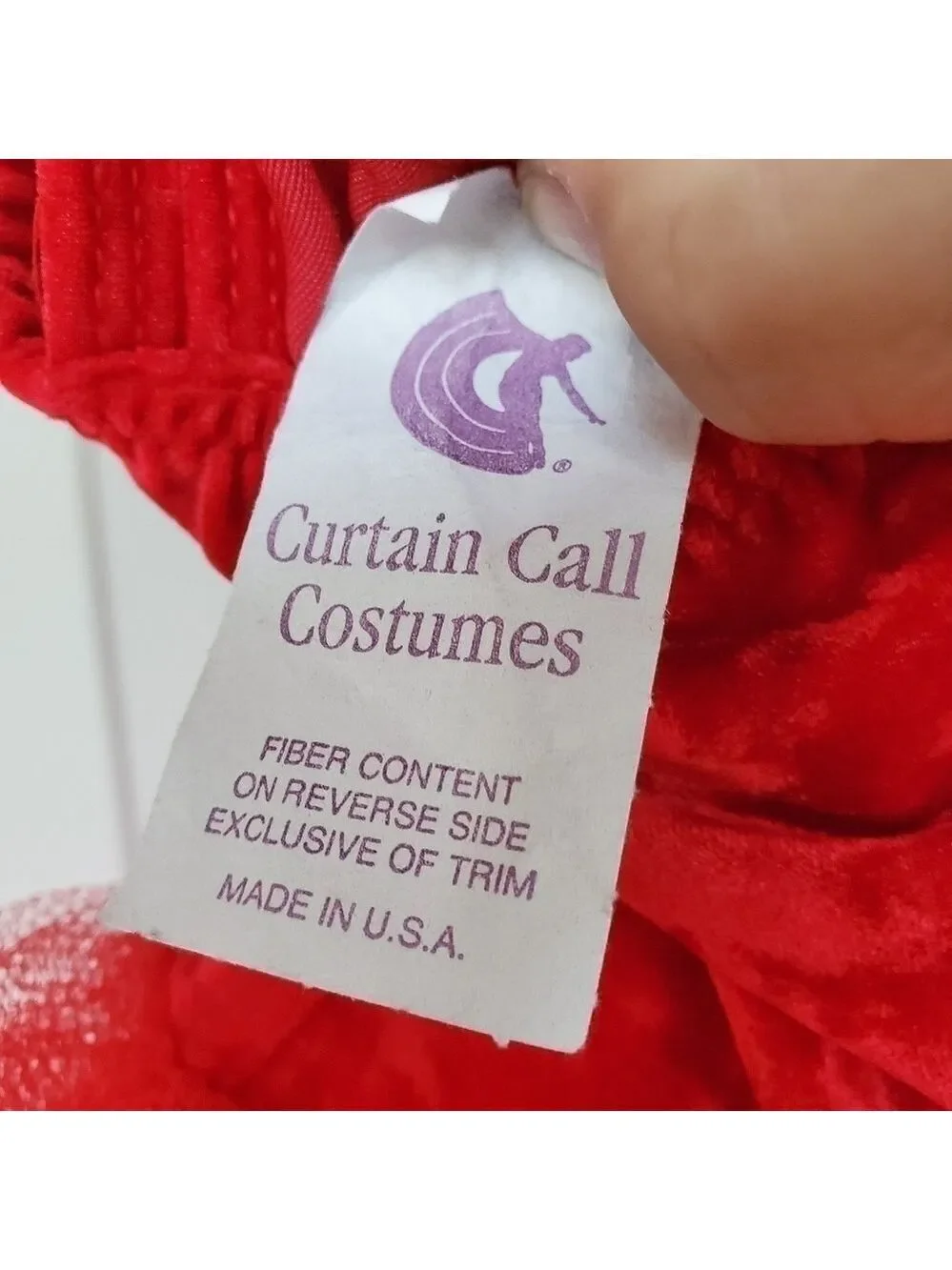 Curtain Call Costumes sz CSM Red velvet Rhinestone Valentines Christmas